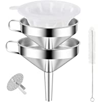 Los mejores  - Aukiita Embudo de Acero Inoxidable-Set de Embudos de Cocina con Mango + Colador Desmontable + 300 filtros de Malla para…